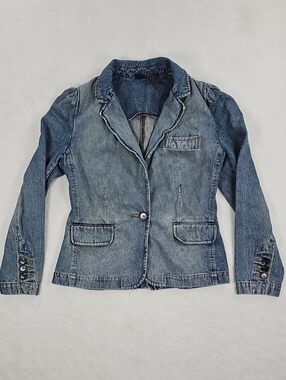 Vintage Cami Blue Denim Tailored Blazer Jacket Y2K